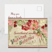 Oude Valentijnsbegroeting Feestdagenkaart (Voorkant / Achterkant)