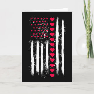 Oude Valentijnsdag Amerikaanse Vlag Hart Perfect  Kaart
