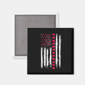 Oude Valentijnsdag Amerikaanse Vlag Hart Perfect Magneet (Voorkant / Achterkant)