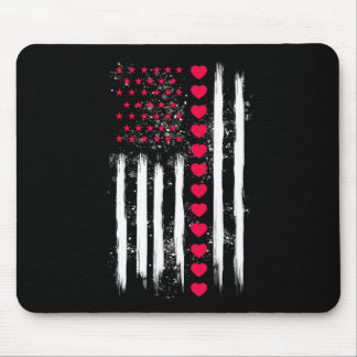 Oude Valentijnsdag Amerikaanse Vlag Hart Perfect  Muismat