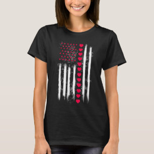 Oude Valentijnsdag Amerikaanse Vlag Hart Perfect T-shirt