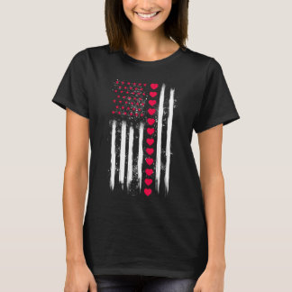 Oude Valentijnsdag Amerikaanse Vlag Hart Perfect  T-shirt