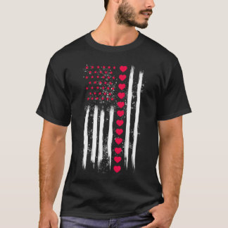 Oude Valentijnsdag Amerikaanse Vlag Hart Perfect  T-shirt