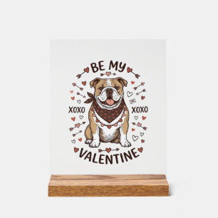 Oude Valentijnsdag Bulldog XOXO Shirt Ontwerp_1 Acryl Bord