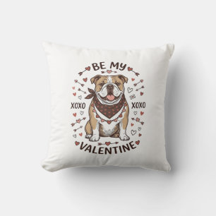 Oude Valentijnsdag Bulldog XOXO Shirt Ontwerp_1 Kussen