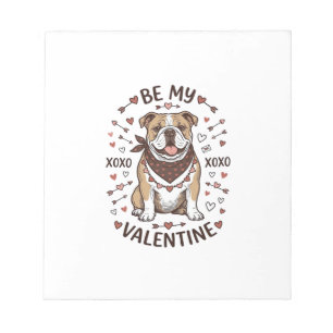 Oude Valentijnsdag Bulldog XOXO Shirt Ontwerp_1 Notitieblok