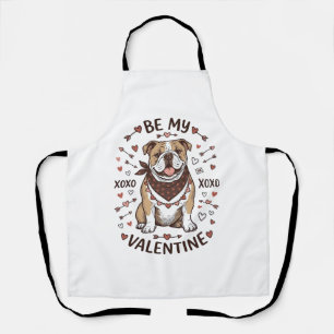 Oude Valentijnsdag Bulldog XOXO Shirt Ontwerp_1 Schort