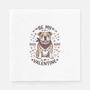 Oude Valentijnsdag Bulldog XOXO Shirt Ontwerp_1 Servet