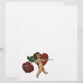 Oude Valentijnsdag Cherubijn en Victoriaanse Roos (Voorkant / Achterkant)