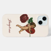 Oude Valentijnsdag Cherubijn en Victoriaanse Roos Case-Mate iPhone Case (Achterkant (horizontaal))