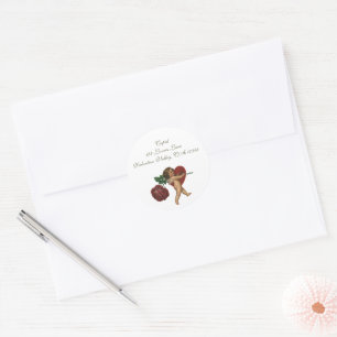 Oude Valentijnsdag Cherubijn en Victoriaanse Roos Ronde Sticker
