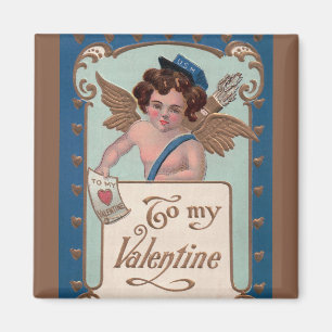 Oude Valentijnsdag, cherubijn met liefdesbrieven Magneet