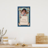 Oude Valentijnsdag, cherubijn met liefdesbrieven Poster (Keuken)