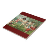 Oude Valentijnsdag Cherubs met Liefdesharten Tegeltje (Zijkant)