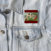 Oude Valentijnsdag Cherubs met Liefdesharten Vierkante Button 5,1 Cm (In situ)