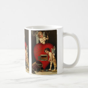 Oude Valentijnsdag Cupido, engelen brandende liefd Koffiemok