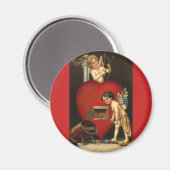 Oude Valentijnsdag Cupido, engelen brandende liefd Magneet (Voorkant / Achterkant)