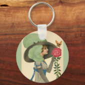 Oude Valentijnsdag, Dame Rode Roos Vlinder Sleutelhanger (Achterkant)