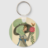 Oude Valentijnsdag, Dame Rode Roos Vlinder Sleutelhanger (Achterkant)
