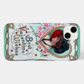 Oude Valentijnsdag, Elegante vrouw in een hart Case-Mate iPhone Case (Achterkant (horizontaal))