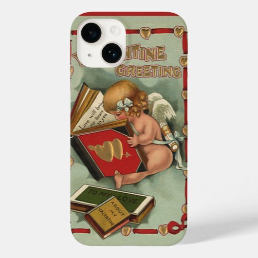 Oude Valentijnsdag engel, Cupido leest boek Case-Mate iPhone Case (Achterkant)