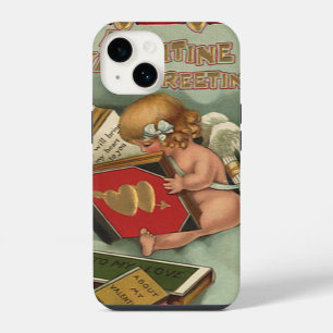 Oude Valentijnsdag engel, Cupido leest boek iPhone 14 Hoesje