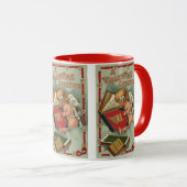 Oude Valentijnsdag engel, Cupido leest boek Mok (Voorkant rechts)