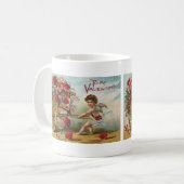 Oude Valentijnsdag engel, Kar met liefdeshartjes Koffiemok (Voorkant links)