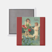 Oude Valentijnsdag, engelen vissen naar harten Magneet (Voorkant / Achterkant)