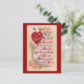 Oude Valentijnsdag Gedicht Briefkaart (Staand voorkant)