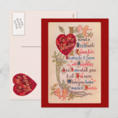 Oude Valentijnsdag Gedicht Briefkaart (Voorkant / Achterkant)