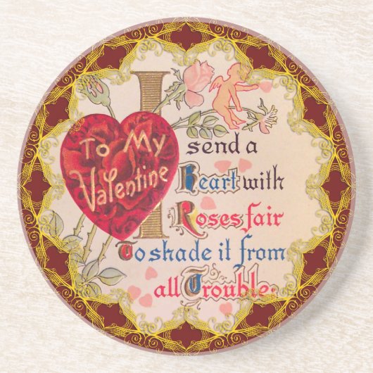 Oude Valentijnsdag Gedicht Onderzetter (Voorkant)