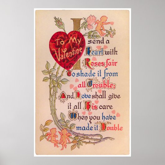 Oude Valentijnsdag Gedicht Poster (Voorkant)