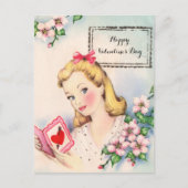 Oude Valentijnsdag kaart mooi meisje op maat gemaa (Voorkant)