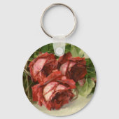 Oude Valentijnsdag, karmozijnrode rozen Sleutelhanger (Achterkant)