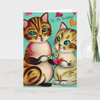 Oude Valentijnsdag Kitten Retro Valentijnsdag Kat Kaart