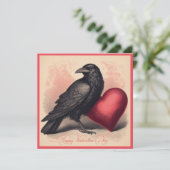 Oude Valentijnsdag Kraai Goth Vlakte Wenskaart Kaart (Staand voorkant)
