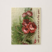 Oude Valentijnsdag Liefde, karmozijnrode rozen Legpuzzel (Verticaal)