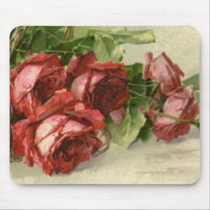 Oude Valentijnsdag Liefde, karmozijnrode rozen Muismat