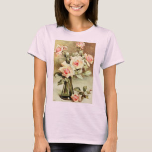 Oude Valentijnsdag Liefde Romantiek Roze Rozen T-shirt