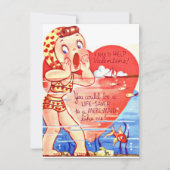 Oude Valentijnsdag Meisje Kind Feestdagenkaart (Voorkant)