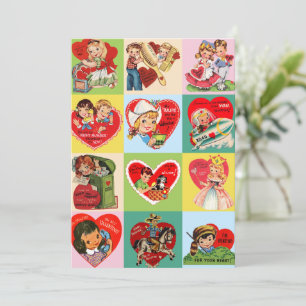 Oude Valentijnsdag Patchwork Feestdagenkaart