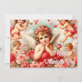 Oude Valentijnsdag platte kerstkaart