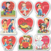 Oude Valentijnsdag, Retro Liefde en Romantiek Sticker (Voorkant)