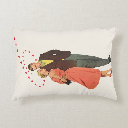 Oude Valentijnsdag, Romantische Zwevende Harten Accent Kussen (Voorkant)