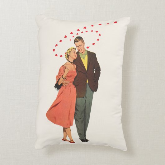 Oude Valentijnsdag, Romantische Zwevende Harten Accent Kussen (Achterkant (Verticaal))