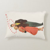Oude Valentijnsdag, Romantische Zwevende Harten Accent Kussen (Achterkant)