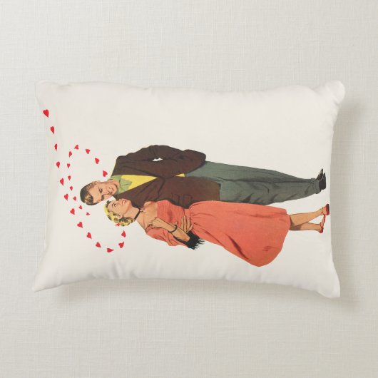 Oude Valentijnsdag, Romantische Zwevende Harten Accent Kussen (Achterkant)