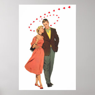 Oude Valentijnsdag, Romantische Zwevende Harten Poster