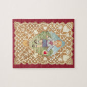 Oude Valentijnsdag, Schattig jongetje op de weide Legpuzzel (Horizontaal)